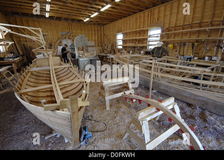 Boote im Bau im Musée Winterton Holzboot, Neufundland Stockfoto