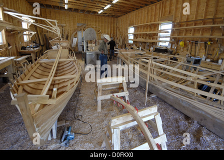 Boote im Bau im Musée Winterton Holzboot, Neufundland Stockfoto