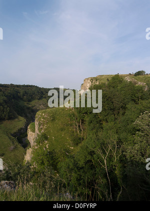 dh Cheddar Gorge MENDIP HILLS SOMERSET Gorge Tal Kalkstein Cheddar Cliffs Stockfoto