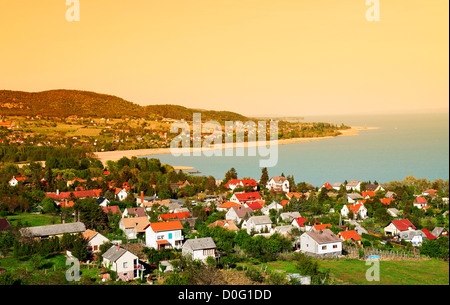 Kleines Dorf am Plattensee, Ungarn Stockfoto