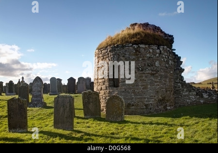 Die mittelalterlichen Orphir Rundkirche, Orkney.  Einzige erhaltene mittelalterliche kreisförmige Kirche in Schottland. Stockfoto