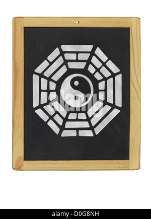 Bagua-Symbol auf einer Tafel Stockfoto