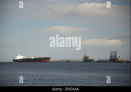 Hound Punkt Marine terminal in den Firth of Forth ist eine Export-terminal für Nordsee-Öl, derzeit von BP betrieben. Stockfoto