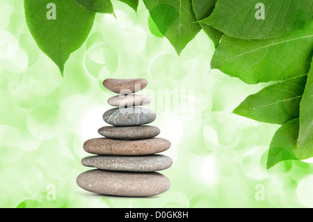 Spa-Konzept Zen grauen Steinen Stockfoto