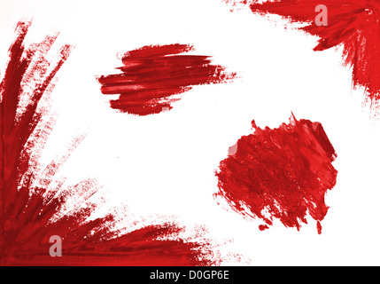 Aquarell rote Pinselstriche mit Platz für Ihren text Stockfoto