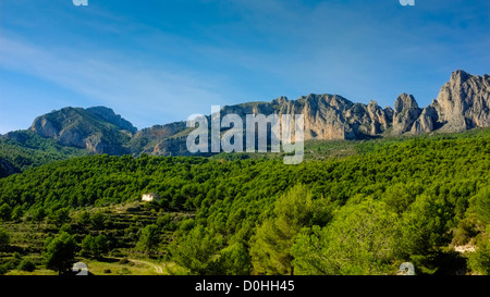 Auf den Puig Campana-Bergkette in Spanien Stockfoto