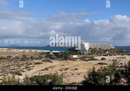 DER PARQUE NATURAL de Las DUNAS de CORRALEJO. FUERTEVENTURA. KANARISCHEN INSELN. CORRALEJO-NATURSCHUTZGEBIET. Stockfoto