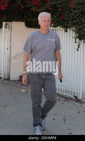 James Cameron ist gesehen verlassen Malibu Country Mart nach dem Mittagessen mit einem Freund Malibu, Kalifornien - 25.09.10 Stockfoto