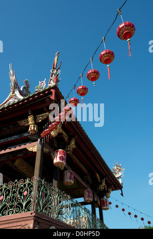 World Heritage SiteChinese Laternen schmücken die Cheah Kongsi Tempel in Georgetown, Penang, Malaysia Stockfoto