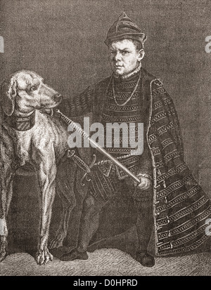 Le Nain, oder der Zwerg von Kardinal de Granvelle, Antoine Perronet de Granvelle, minister Charles V von Anthonis Mor. Stockfoto