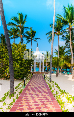 Pool-Bereich; Riu Palace; Hotel; Punta Cana; Dominikanische Republik; Karibik Stockfoto