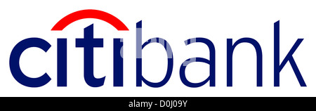 Logo der amerikanischen Finanzdienstleisters Citibank mit Sitz in New York - Tochtergesellschaft fest der Citigroup. Stockfoto