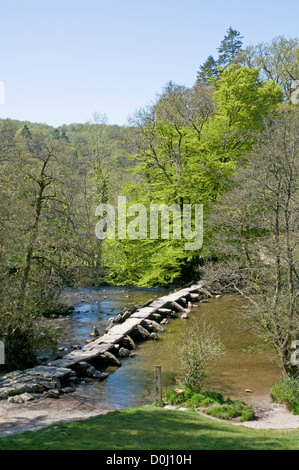 Tarr Steps antike Klöppel Brücke, Exmoor, Somerset Stockfoto