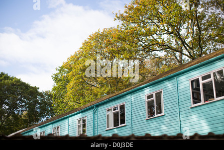 Gesamtansicht von Portmeirion im Herbst. Das Dorf wurde entworfen und gebaut von Sir Clough Williams-Ellis in Nord-Wales. Stockfoto