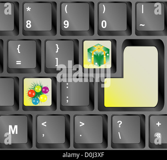 Mit Weihnachten - Ferienkonzept Computertastatur Stockfoto