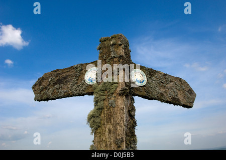 Ein Wegweiser für den Wye Valley Walk. Stockfoto