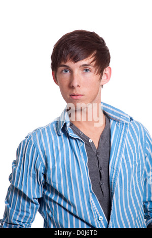 Junger Mann in blau Stockfoto