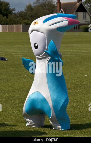 Ein Blick auf Mandeville, die Maskottchen der Olympischen Spiele London 2012 gehörte. Stockfoto