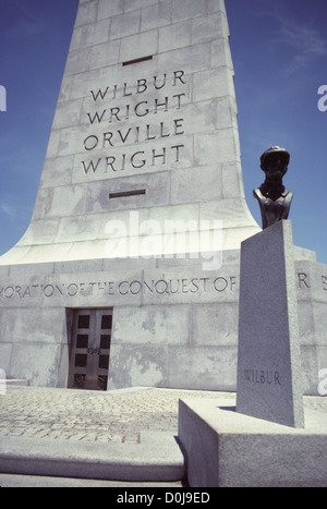 Das Denkmal von Wilbur Wright in Kitty Hawk, North Carolina, USA. Stockfoto