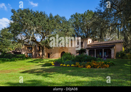 Pinewood Estate, der 1930er Jahre mediterranen Stil Herrenhaus, Bok Tower Gardens, Lake Wales, Zentral-Florida, USA Stockfoto