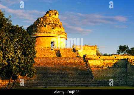 Das Observatorium in Chichen Itza, Mexoco, Yucatan Stockfoto