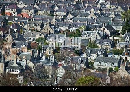 Blick über die Dächer von Huntly in Aberdeenshire. Stockfoto