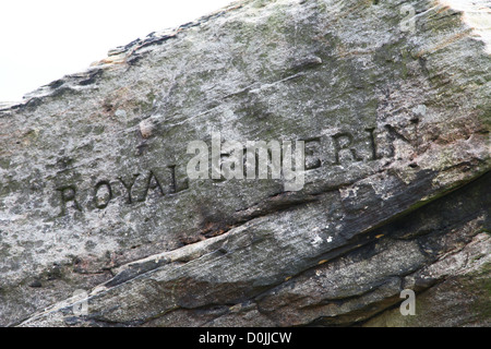 Eines der drei Brocken aus Nelsons Schiffe am birchenfarbig Rand Derbyshire Peak District National Park England UK Stockfoto