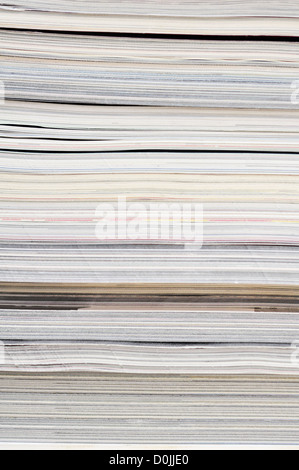 Hintergrund von einem Haufen von alten Zeitschriften Closeup. Stockfoto