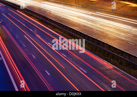 Abend Zeit Autobahnverkehr Stockfoto