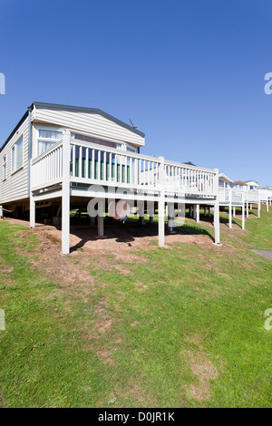 Sandy Bay, UK: Urlaub Wohnwagen in der Nähe von Sandy Bay an der Küste von Devon. Stockfoto