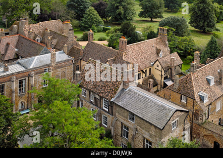 Der Blick des Priors und Chor Haus vom Dach des Ely Cathedral. Stockfoto