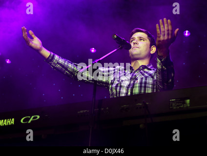 Roy Stride von Scouting for Girls beim Radio City 96,7 LIVE Event statt an Liverpool Echo Arena Liverpool, England- Stockfoto