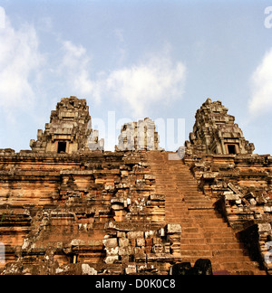 Im Dschungel von Kambodscha ist der Tempel Ta Keo an den Tempeln von Angkor in Kambodscha in Südostasien. Kambodschanische Geschichte reisen Stockfoto