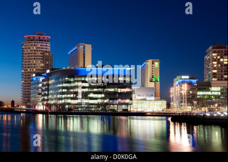 Ein Blick auf die BBC Büros und Studios in der Media City in Salford Quays Stockfoto