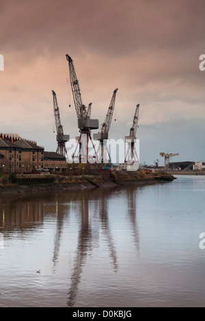 BAE-Werft am Fluss Clyde in Govan in Glasgow-Schottland-Großbritannien Stockfoto