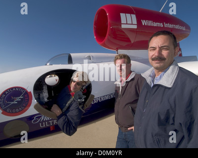 Round-the-World-Flug von Burt Rutan Global Flyer Flugzeugen Stockfoto