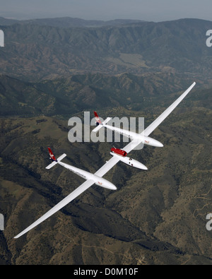 Round-the-World-Flug von Burt Rutan Global Flyer Flugzeugen Stockfoto