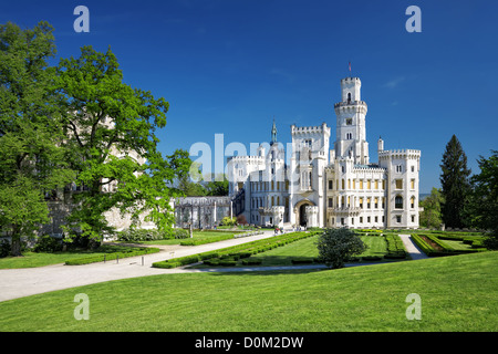 böhmischen Schloss Hluboka nad Vltavou, Tschechische Republik Stockfoto