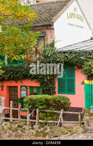 Au Lapin Agile (Agile Rabbit) historischen Kabarett entlang der Rue des Saules, Montmartre, Paris Frankreich Stockfoto