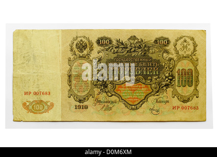 Imperialistischen russische 100 Rubel Rubel-Banknote 1910 Ausgabe Stockfoto