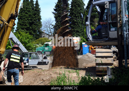 Bohrgerät auf einer Baustelle Stockfoto