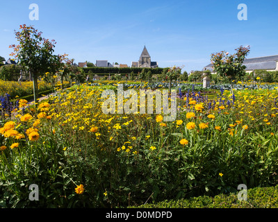 Château et Jardins de Villandry, Indre-et-Loire, historischer Garten, Frankreich, Loire-Tal, Villandry Stockfoto