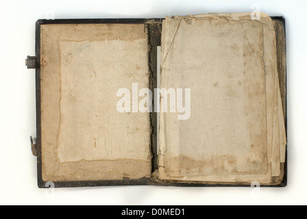 alte braune Leerseiten des alten Buches Stockfoto