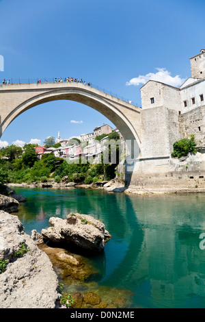 Stari Most, alte Brücke in Mostar, Bosnien und Herzegowina Stockfoto