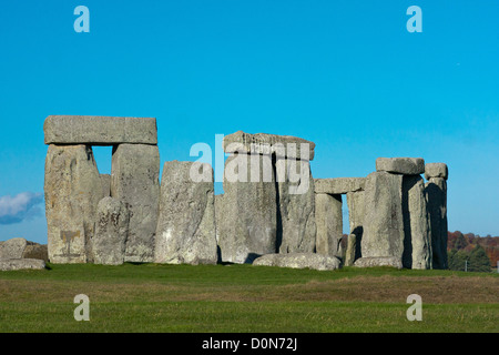 Stonehenge, antike Welterbe-Aufstellungsort. Erbaut ca. 3100-1600, in Wiltshire, England. Stockfoto