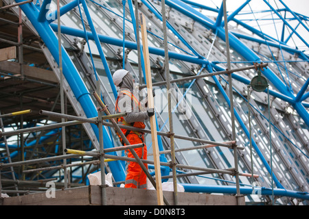 Bau an der Waterloo Station ehemalige Eurostar-Terminals in inländischen Network Rail Plattformen, London, UK konvertierte Stockfoto