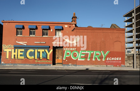 Poesie auf den Aufbau von Dublin Irland Stockfoto