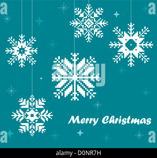 Weihnachtskarte mit schönen Schneeflocken für Ihr design Stockfoto