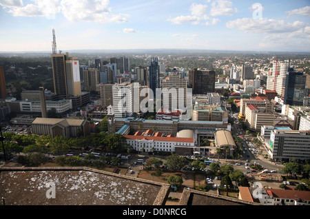 Blick von der Spitze des Kenyatta International Conference Centre, Nairobi, Kenia, Ostafrika. 13/2/2009 Foto: Stuart Boulton. Stockfoto