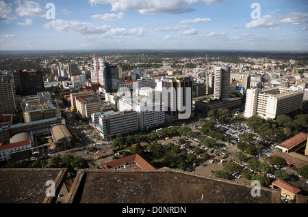 Blick von der Spitze des Kenyatta International Conference Centre, Nairobi, Kenia, Ostafrika. 13/2/2009 Foto: Stuart Boulton. Stockfoto